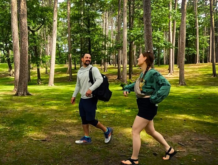 Disc Golf Couple Walking 2