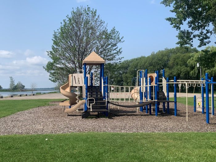 playground equipment at Red Arrow park in Marinette
